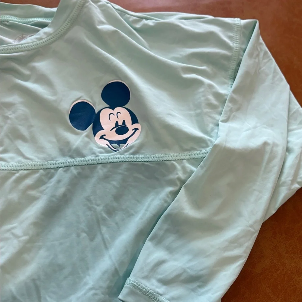 Disney Kids Long Sleeve Shirt with Mickey Mouse in Light Green - Size XS